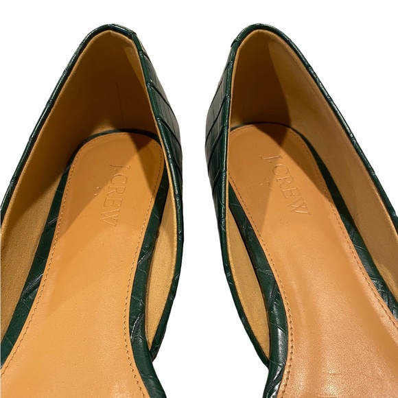 J.CREW Womens Dark Green Faux Leather Flats, Size 8 - Picture 2 of 12